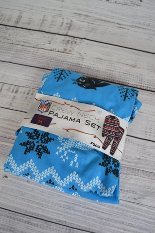 NFL Carolina Panthers Mens Medium Med M Ugly Christmas Pajama Set Crewneck  NEW Cover
