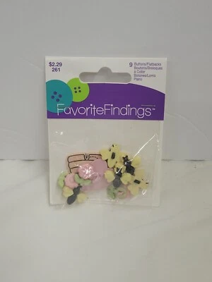 Favorite Findings Buttons/Flatbacks Bees, Flowers NEW - Image 1 of 2