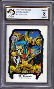 1991 Comic Images Jim Lee II Series II #25 Struggle - CGA 8 NM/MT - Picture 1 of 3