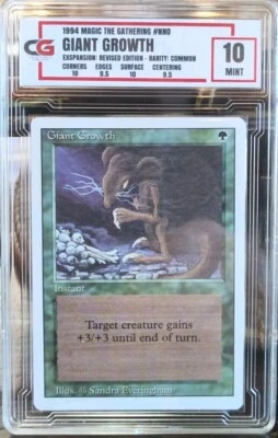 1994 Magic The Gathering MTG Revised Giant Growth CG Collectors Grade 10 Mint  - Image 1 of 3
