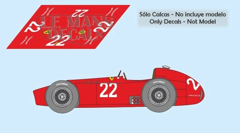 Autocollants Ferrari D50 Italian GP 1956 1:32 24 1:43 18 fentes calques Lancia - Photo 1/1