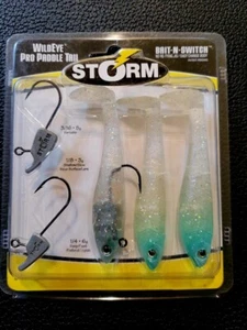 Vintage STORM WildEye Pro Paddle Tail Bait-N-Switch CRACKED ICE 3-1/2" Fishing - Picture 1 of 7