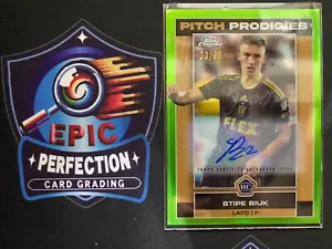 STIPE BIUK 2023 TOPPS CHROME MLS LAFC ROOKIE AUTO GREEN REFRACTOR /99 #6 - Picture 1 of 1