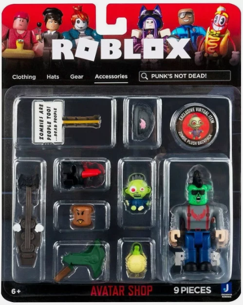 Roblox Avatar Shop Punk's Not Dead! Action Figure w/Zombie Plush Backpack Code - Image 1 of 1