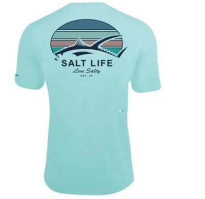 Salt Life Tuna Tribe UV Pocket Performance Tee M Pool Live Salty Saltlife NWT - Image 1 of 4