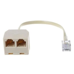 Telephone Splitter, RJ11 6P4C 1 Male to 2 Female Adapter,2 RJ11 T4T4 -Way- H6N7 - Zdjęcie 1 z 10
