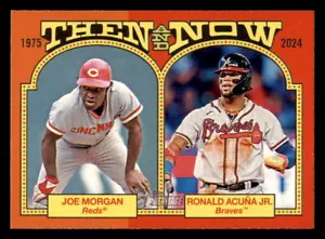 2024 Topps Heritage Then and Now #TAN-13 Ronald Acuna Jr. / Joe Morgan - Picture 1 of 2