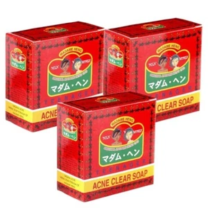 Soap Heng Madame Acne Clear Original Herbal Merry Bell Natural Body 150gx3 - Picture 1 of 5