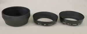 THREE EX condition Nikon Hoods - HR-1  50/1.4, HN-3  35/1.4  35/2,  28/3.5 - Picture 1 of 18