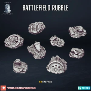 Wargaming battlefield scatter and basing bits - craters rubble tanks shells - Picture 1 of 5
