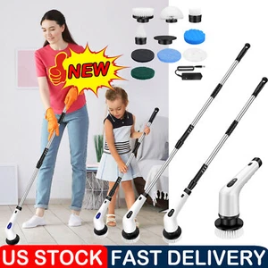 New Electric Spin Scrubber Cordless Cleaning Brush Bath Tub Tile Scrubber US - Picture 1 of 14