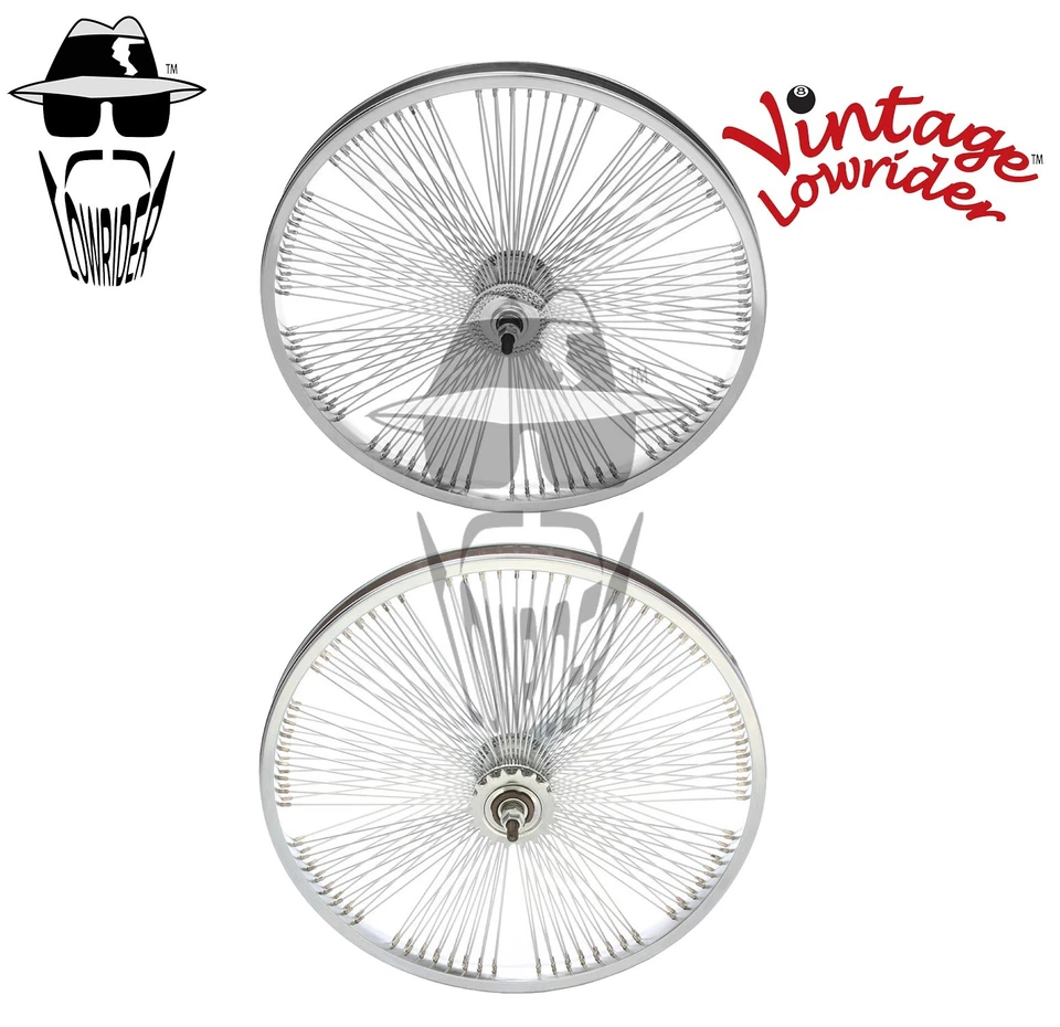 DE COLECCIÓN LOWRIDER 20" DELANTERO O MONTAÑA ESTILO VENTILADOR RUEDA DAYTON 144 RADIOS 14G EJE 3/8 Foto 1 de 1