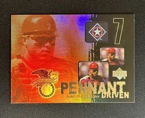 2000 Upper Deck Ivan Rodriguez #PD9 Pennant Driven Baseball Card Rangers HOF - Picture 1 of 2