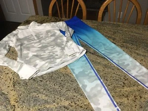 Girls DSG leggins and matching 1/4 zip top outfit size large - Picture 1 of 4