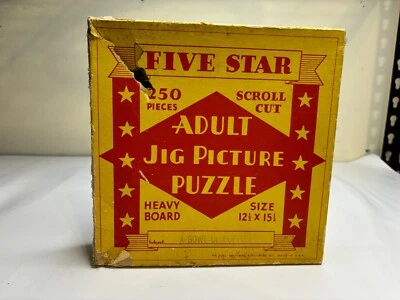 A Bowl of Puppies Vintage 5 Star Adult Jigsaw Picture Puzzle Board Pieces 250PC - Image 1 of 3