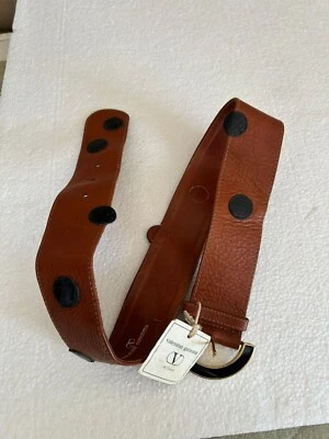 S14# Valentino Garavani Cinturón Cuero Marrón Talla 42 Hecho en ItaliaLongitud: 30 Foto 1 de 4