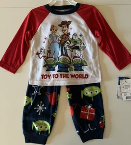Disney Pixar Toy Story 4 Christmas Toy To The World 2 Piece Pajama Set Size 6 - Picture 1 of 3