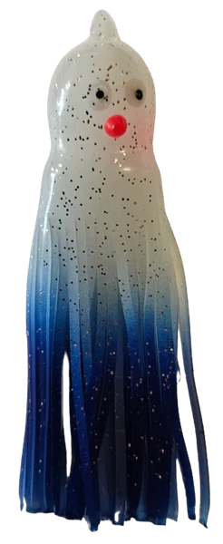 YAD Octopus Gummiköder weiß/blau/glitter 12cm 2Stk Meeresangeln Norwegen Island - Bild 1 von 1