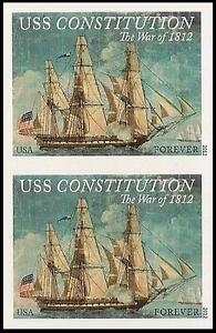 US 4703a War 1812 USS Constitution imperf NDC vert pair MNH 2012