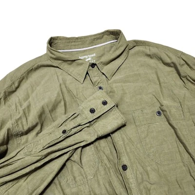 Horny Toad Organic Cotton Button Up Shirt Long Sleeve Roll Tab Green XL READ - Image 1 of 4