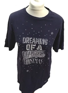 Unisex MARKS & SPENCER CHRISTMAS Blue Mix Short Sleeve T-shirt U.K. Small - Picture 1 of 5