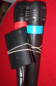 Singstar Microphones Twin Pair Red and Blue for Sony PS2 PS3 - Picture 1 of 8