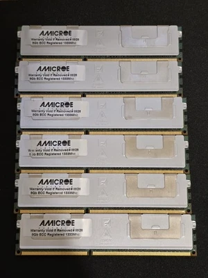 Amicroe Apple Mac Pro 5,1 & 4,1 - 48GB RAM (6 x 8GB) Samsung ECC DDR3 1333MHz - Image 1 of 2