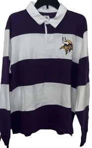 47 Brand Minnesota Vikings langärmliges Damen-Polo mit großen Streifen neu UVP 95 $ - Bild 1 von 7