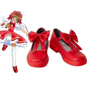 Cardcaptor Sakura Kinomoto Cosplay Shoes Red Bowknot Mary Janes H016 - Picture 1 of 5
