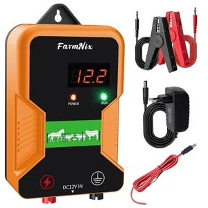 9.32 Mile Electric Fence Charger Energizer 2 Joules/12kV High Voltage Pulse LCD - Picture 1 of 6