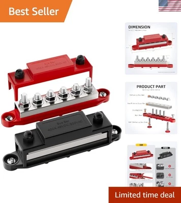 Professional Grade 400A Bus Bar with 6 M8 Terminals - Perfect for Solar & Marine - Image 1 of 4
