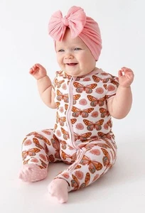 posh peanut footie 3-6m pajamas baby girls sleeper butterfly - Picture 1 of 19