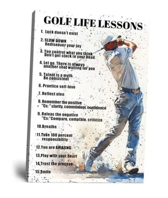 Гольф настенное искусство гольф Sports плакат вдохновляющий 24L «x 36 Вт» белый и черный синий - Изображение 1 из 4