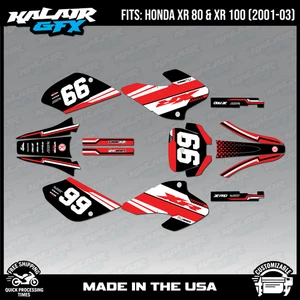 Graphics Kit for HONDA XR80 XR100 (2001-2003) Viper Series - Red - Picture 1 of 4