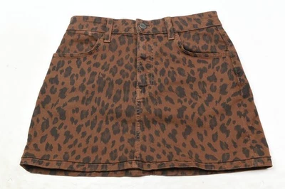 Reformation Cher Mini Skirt Womens 26 Brown Black Leopard Print  Cotton - Image 1 of 4