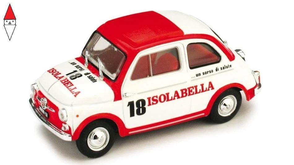 1/43 BRUMM FIAT NUOVA 500D - AMARO ISOLABELLA 1960 WHITE RED - Immagine 1 di 1