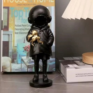 Einzigartige Taucher & Gold Oktopus Figur - moderne maritime Wohndeko Statue - Bild 1 von 3