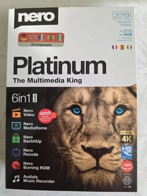 NERO PLATINUM The Multimedia King 2019  Vollversion UNLIMITED LICENCE CD Version - Bild 1 von 4