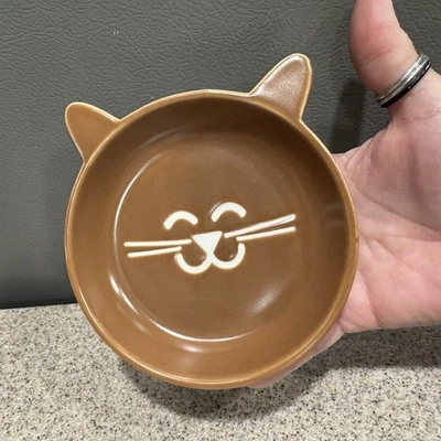 Cuenco platillo cara gato Whisker City 5”x1” antideslizante gatito terracota cerámica usado en excelente estado! Foto 1 de 4