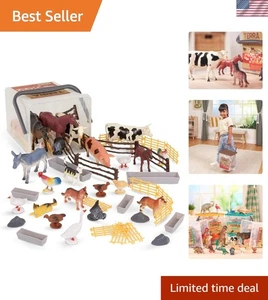 60-teiliges realistisches Bauernhoftier Spielzeug Set - perfekt für Kinder 3+ & fantasievolles Spielen - Bild 1 von 14