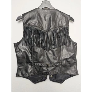Chaleco con flecos de cuero Falcon by Drospo de colección | Talla 16 | Estilo motociclista occidental - Imagen 1 de 7