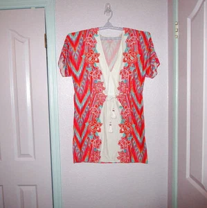 New Coco Reef Swimsuit Coverup Size S Kimono Caftan Crochet Beach Resortwear - Picture 1 of 11