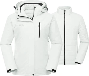 Women'S 3 in 1 Waterproof Ski Jacket Windproof Winter Snow Coat Snowboarding Jac - Picture 1 of 12