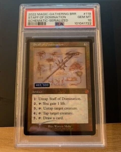 Staff of Domination Retro Foil Schematic Serialized 463/500 MTG PSA 10 BROS WAR - Picture 1 of 2