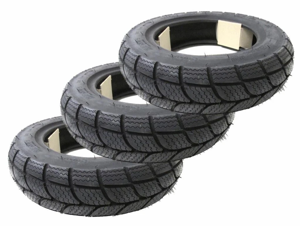 3x Winter Reifen Set 100/90-10 M+S für Piaggio Ape 50 TL1T - TL6T ZAPC80 ZAPC81 - Bild 1 von 1