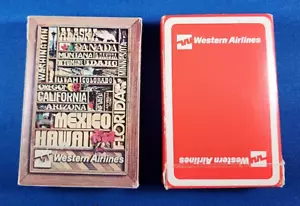 Vintage Western Airlines 2 mazzi di carte da gioco Hawaii Messico Florida Idaho Città - Foto 1 di 9