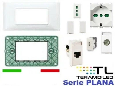 Vimar Plana Bianco Compatibile Presa Schuko TV Pulsante Invertitore Placche USB