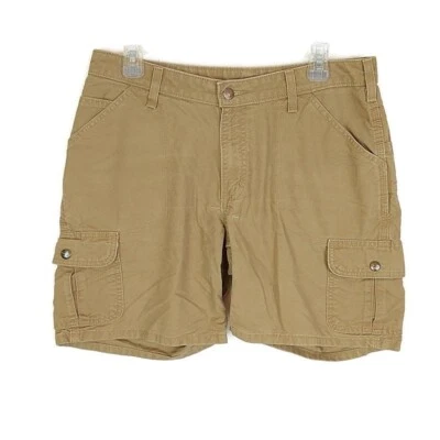 Шорты женские Carhartt размер 10 однотонные коричневые с карманами карго хаки на молнии - Изображение 1 из 3