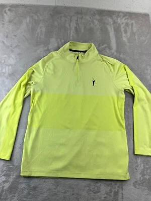 Nike Golf Dri Fit Mens 1/4 Zip Size M Green Mock Neck Color Block Raglan Sleeve - Image 1 of 4
