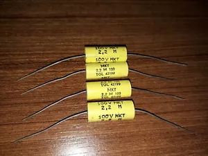 4pcs VINTAGE RFT 2.2uF 100V HI END MKT TUBE AMP CAPS FOR AUDIO ! - Picture 1 of 1